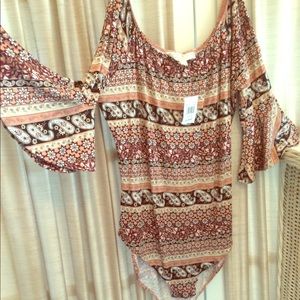 Earth tone Colored Paisley bodysuit